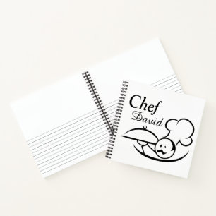 Cuaderno Ilustracion Minimalista de Chef personalizado