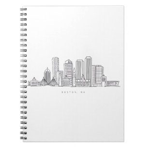 Cuaderno Ilustración minimalista del horizonte de la ciudad