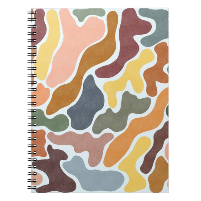 Cuaderno Ilustracion moderno abstracto, de tonos tierra. (Frente)