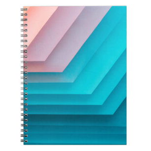 Cuaderno Ilustracion naranja, rosa y verde azulado