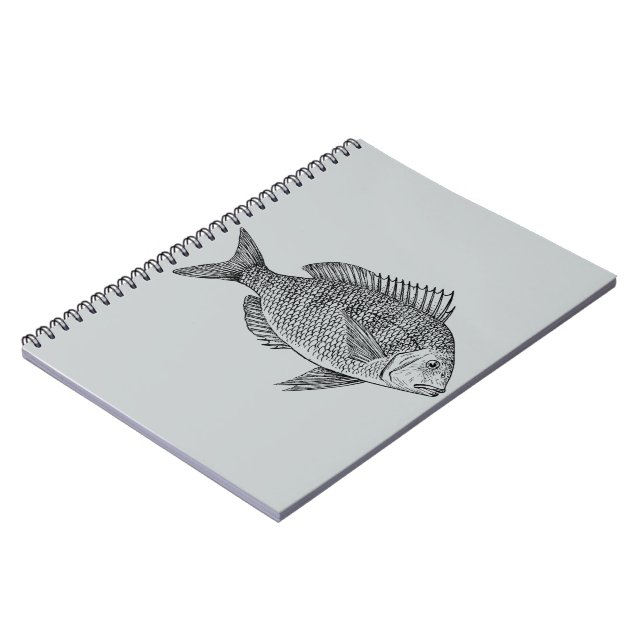 Cuaderno Ilustracion náutico de arte marinero de peces de é (Lado Izquierdo)