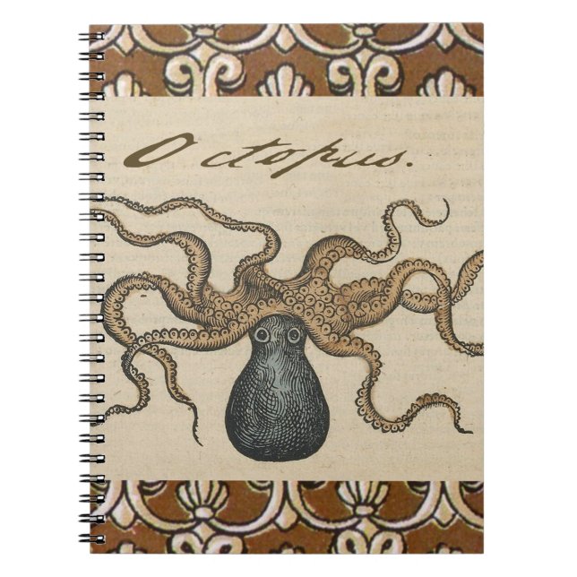 Cuaderno Ilustracion Octopus Kraken Vintage (Frente)