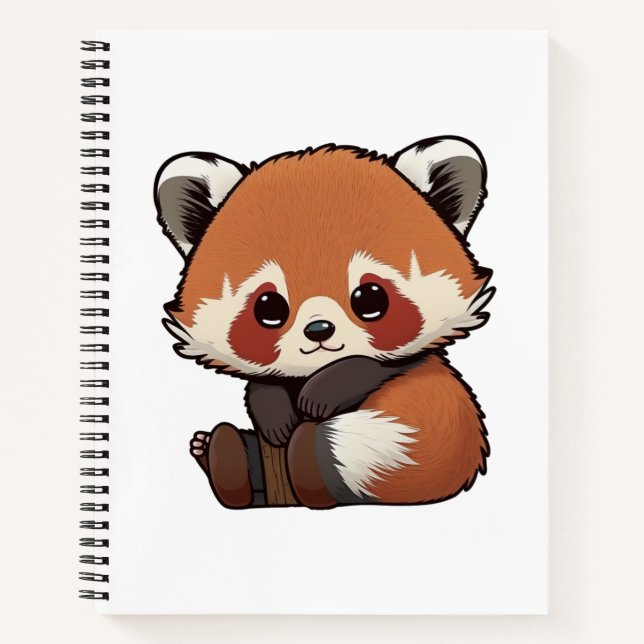Cuaderno ilustracion panda rojo personalizado (Anverso)
