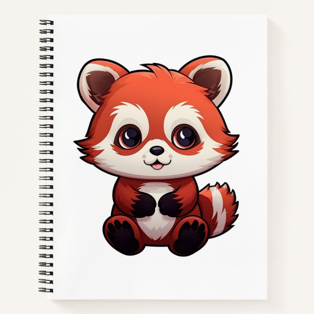 Cuaderno ilustracion panda rojo personalizado (Anverso)
