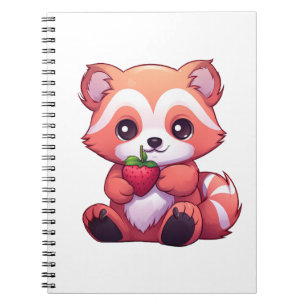Cuaderno ilustracion panda rojo personalizado