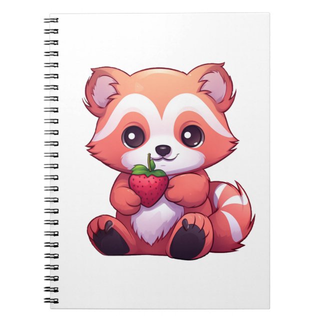 Cuaderno ilustracion panda rojo personalizado (Frente)