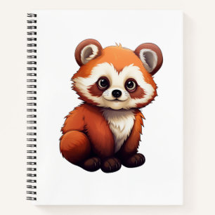 Cuaderno ilustracion panda rojo personalizado