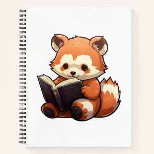 Cuaderno ilustracion panda rojo personalizado