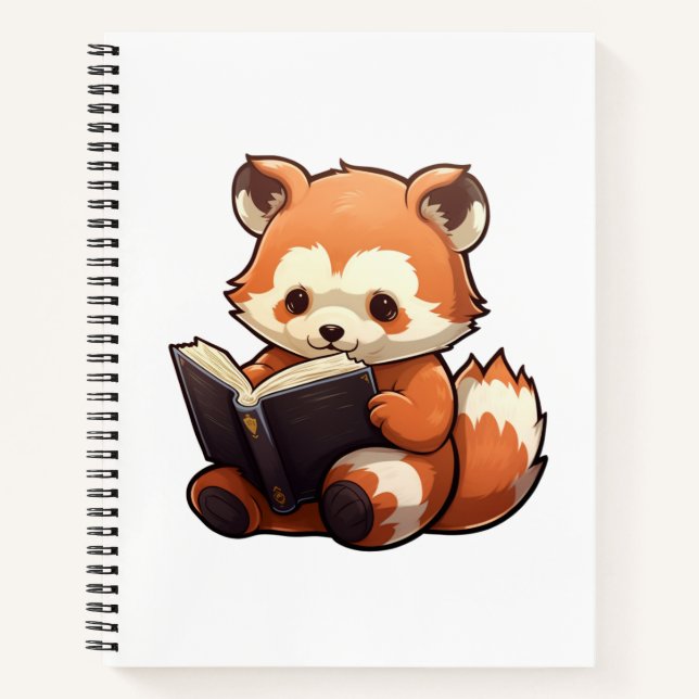Cuaderno ilustracion panda rojo personalizado (Anverso)