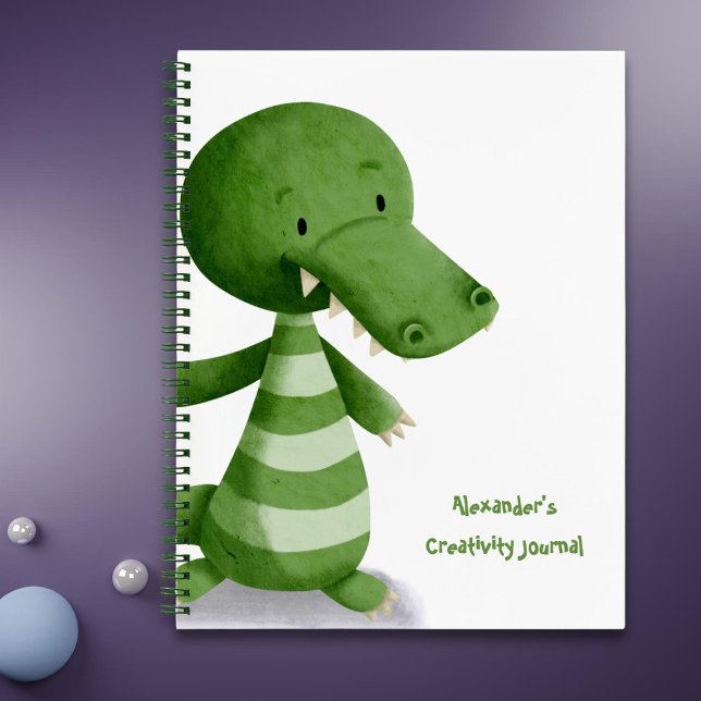 Cuaderno Ilustración Personalizada de Caimán Bebé Adorable (Subido por el creador)