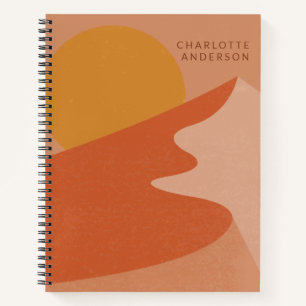 Cuaderno Ilustración personalizada de montaña desértica abs