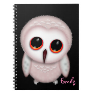 Cuaderno Ilustración Personalizada de Pequeño Búho Adorable