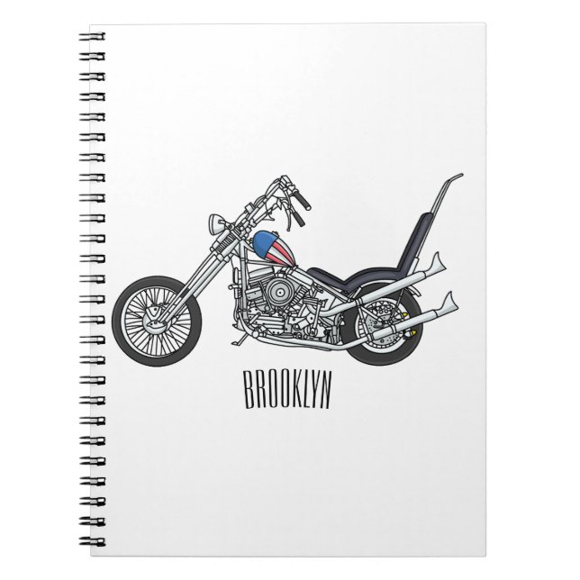 Cuaderno Ilustracion personalizado Chopper Motorcycle 1950 (Frente)