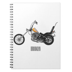 Cuaderno Ilustracion personalizado Chopper Motorcycle 1950