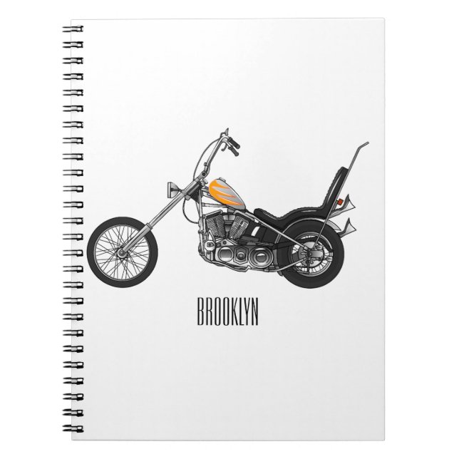 Cuaderno Ilustracion personalizado Chopper Motorcycle 1950 (Frente)