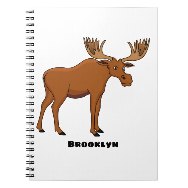 Cuaderno Ilustracion personalizado de alce gracioso (Frente)