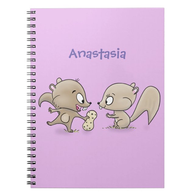 Cuaderno Ilustracion personalizado de ardillas graciosas (Frente)