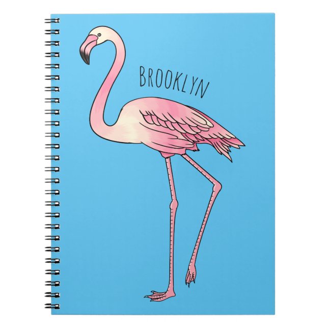 Cuaderno Ilustracion personalizado de aves de Flamingo (Frente)