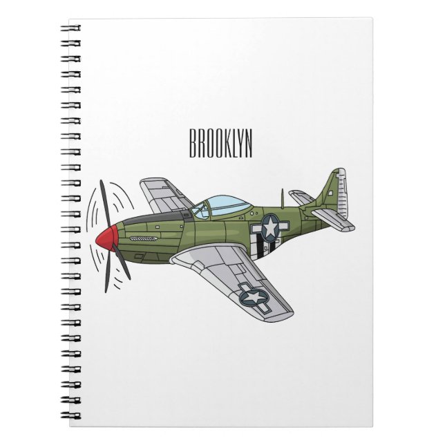 Cuaderno Ilustracion personalizado de avión militar (Frente)