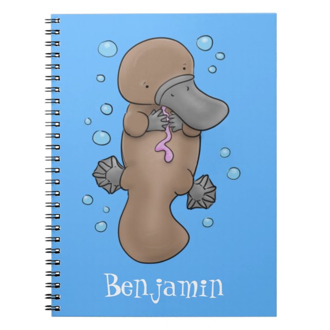 Cuaderno Ilustracion personalizado de bebé de plaquypus fel (Frente)