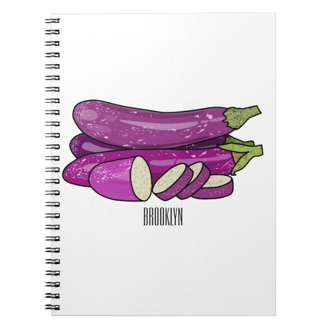 Cuaderno Ilustracion personalizado de berenjenas (Frente)