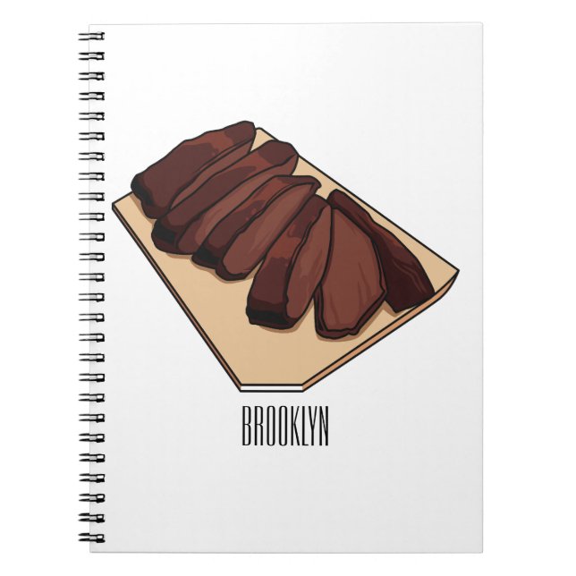 Cuaderno Ilustracion personalizado de brisket de carne (Frente)