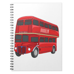 Cuaderno Ilustracion personalizado de bus de dos pisos