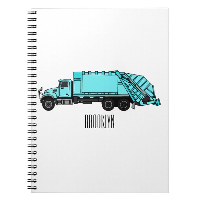 Cuaderno Ilustracion personalizado de camión de basura (Frente)