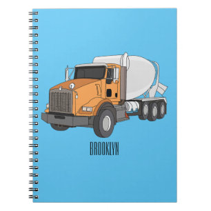 Cuaderno Ilustracion personalizado de camión de mezcla de c