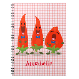 Cuaderno Ilustracion personalizado de chiles cantantes