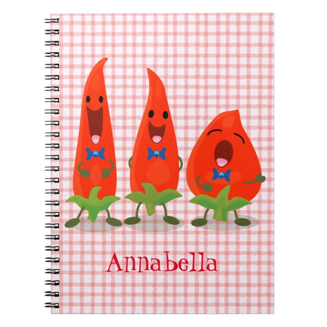Cuaderno Ilustracion personalizado de chiles cantantes (Frente)