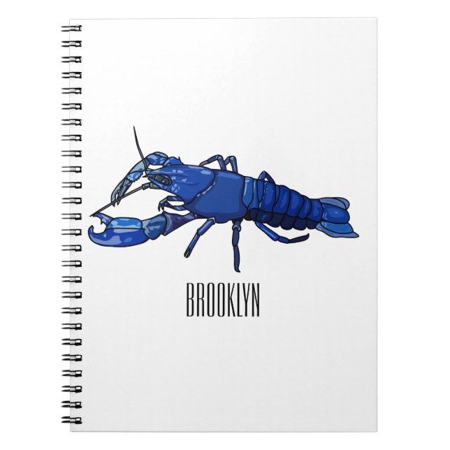 Cuaderno Ilustracion personalizado de cigalas de marrón azu (Frente)