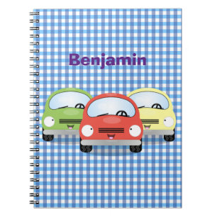 Cuaderno Ilustracion personalizado de coches Cute kawaii