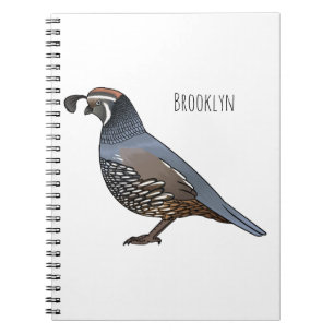 Cuaderno Ilustracion personalizado de codorniz de Californi
