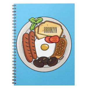 Cuaderno Ilustracion personalizado de desayuno inglés