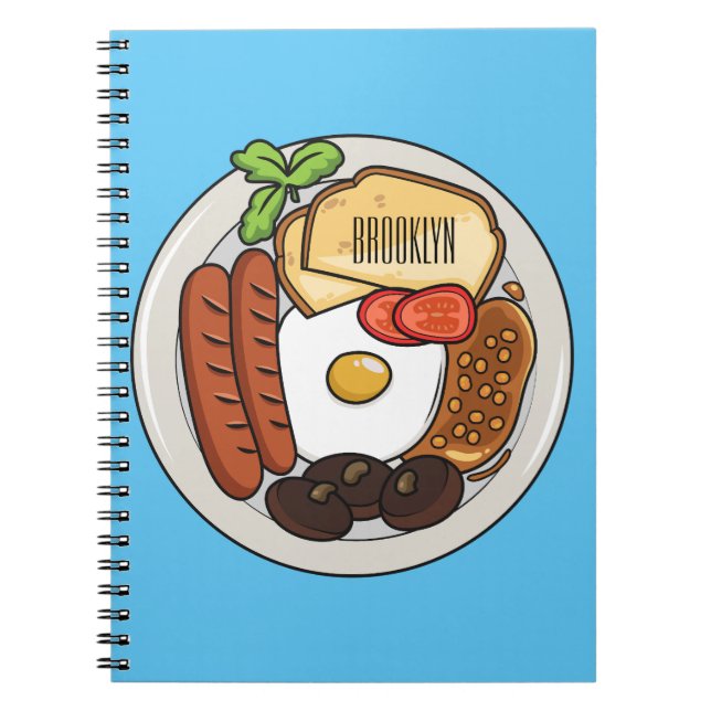 Cuaderno Ilustracion personalizado de desayuno inglés (Frente)