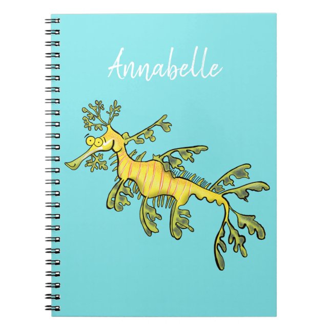Cuaderno Ilustracion personalizado de dragón marino diverti (Frente)