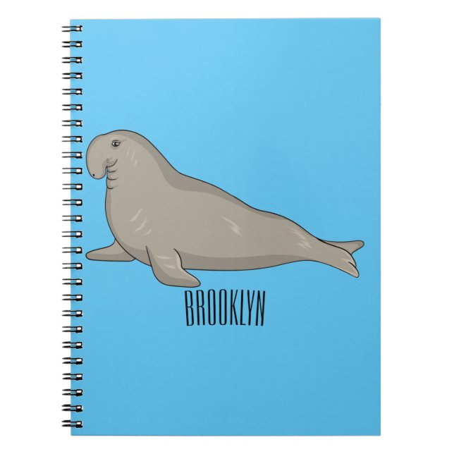 Cuaderno Ilustracion personalizado de focas elefantes (Frente)