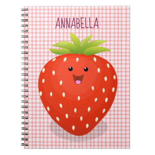 Cuaderno Ilustracion personalizado de fresa cute kawaii