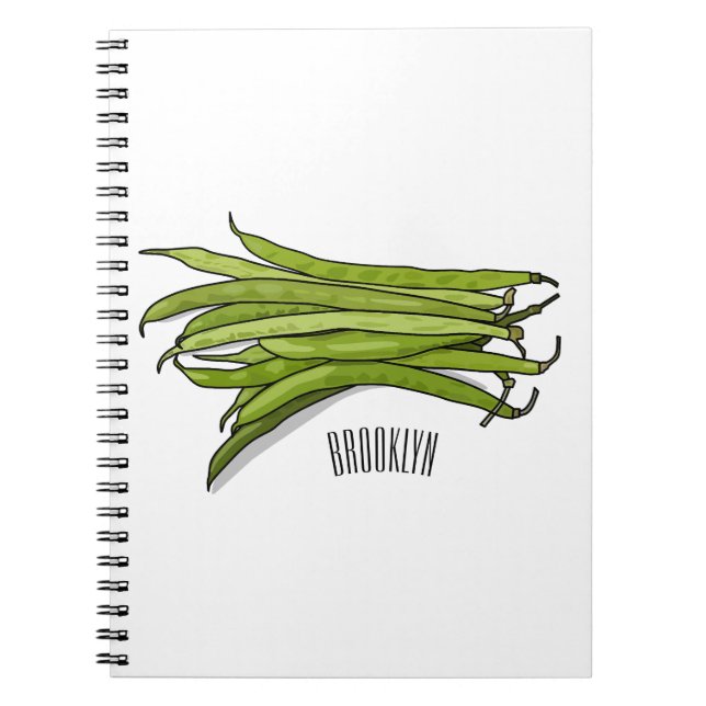 Cuaderno Ilustracion personalizado de frijol verde (Frente)