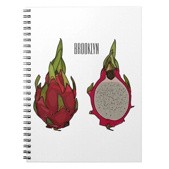 Cuaderno Ilustracion personalizado de fruta dragón (Frente)