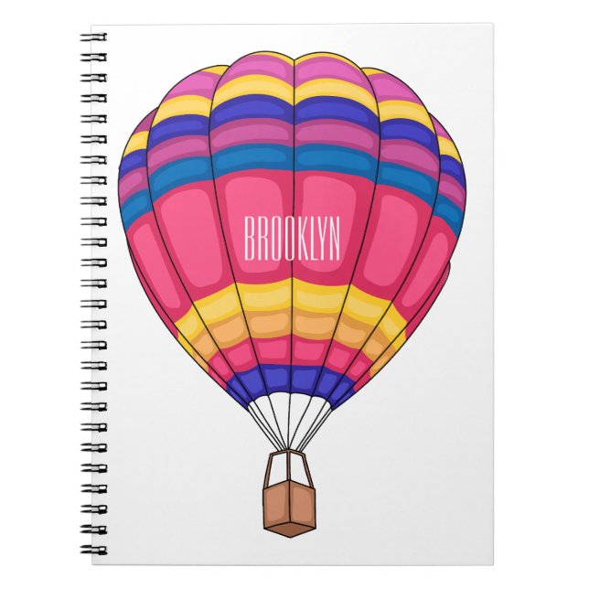 Cuaderno Ilustracion personalizado de globo aerostático (Frente)