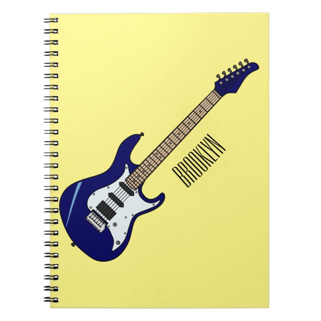 Cuaderno Ilustracion personalizado de guitarra eléctrica (Frente)
