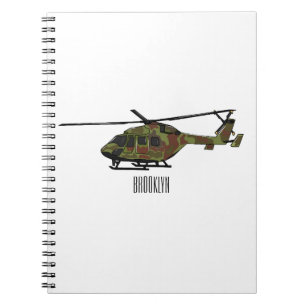 Cuaderno Ilustracion personalizado de helicópteros del ejér