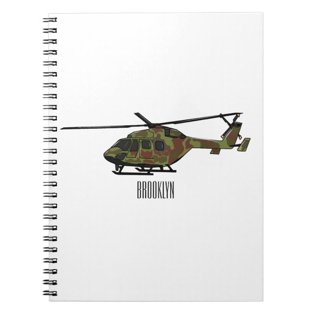 Cuaderno Ilustracion personalizado de helicópteros del ejér (Frente)