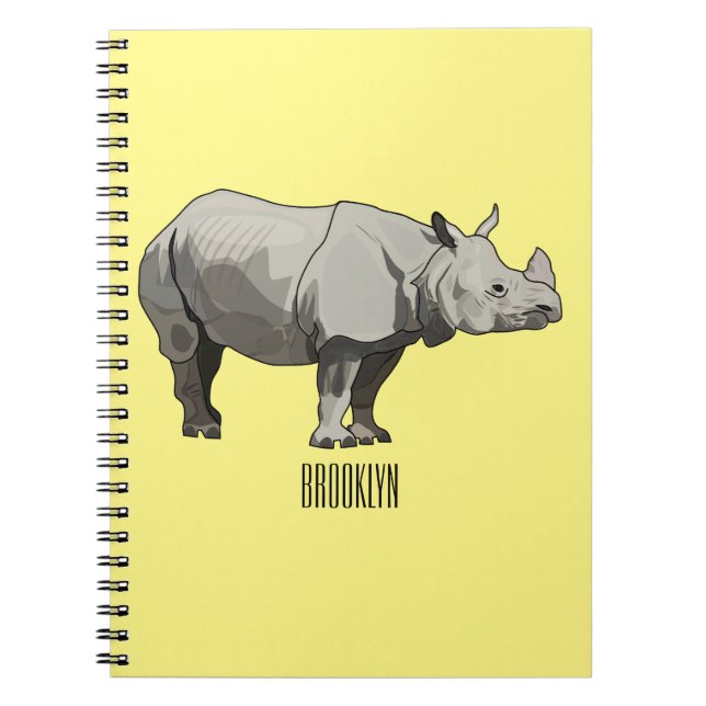Cuaderno Ilustracion personalizado de Javan rhinoceros (Frente)