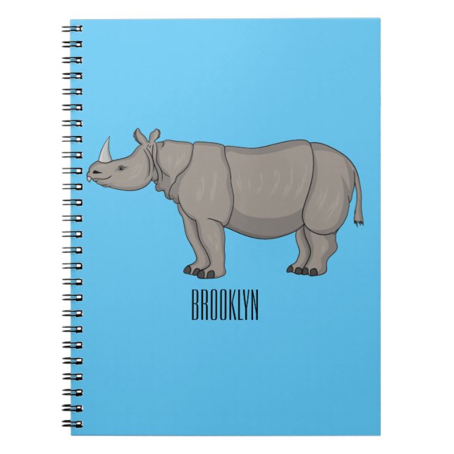 Cuaderno Ilustracion personalizado de Javan rhinoceros (Frente)