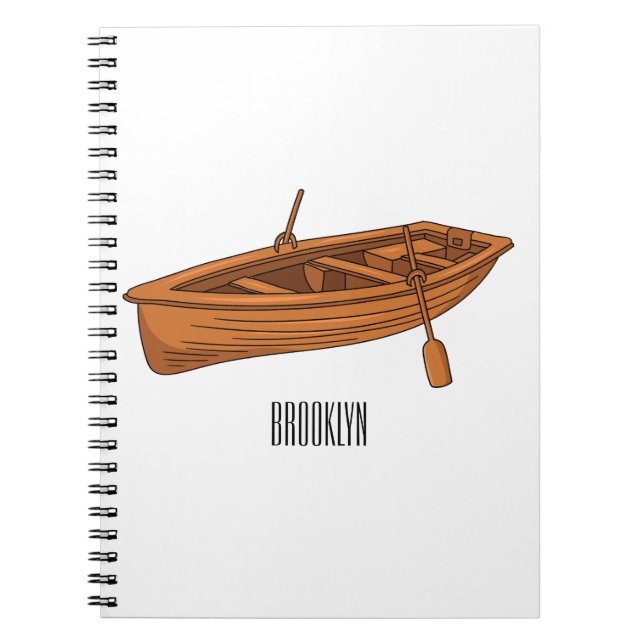 Cuaderno Ilustracion personalizado de lancha dorada (Frente)