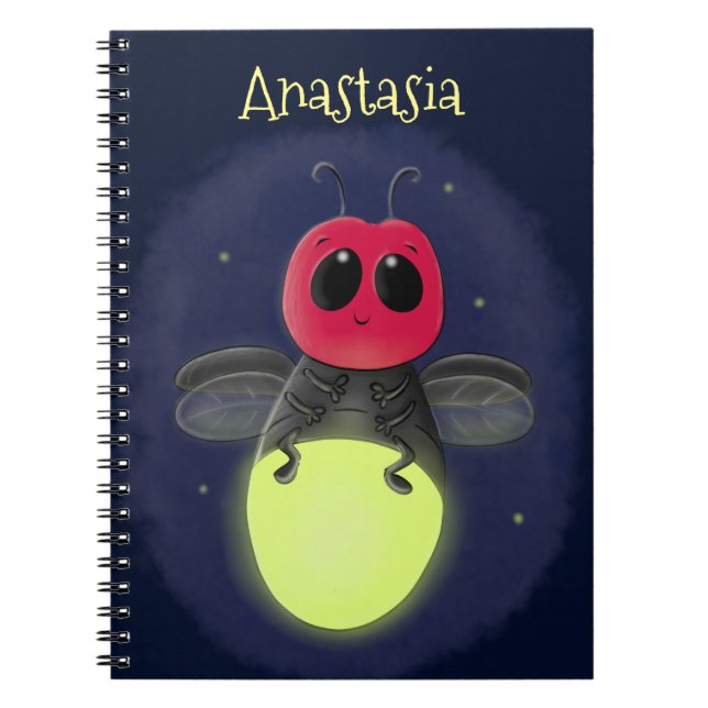 Cuaderno Ilustracion personalizado de luciérnaga de bichos  (Frente)