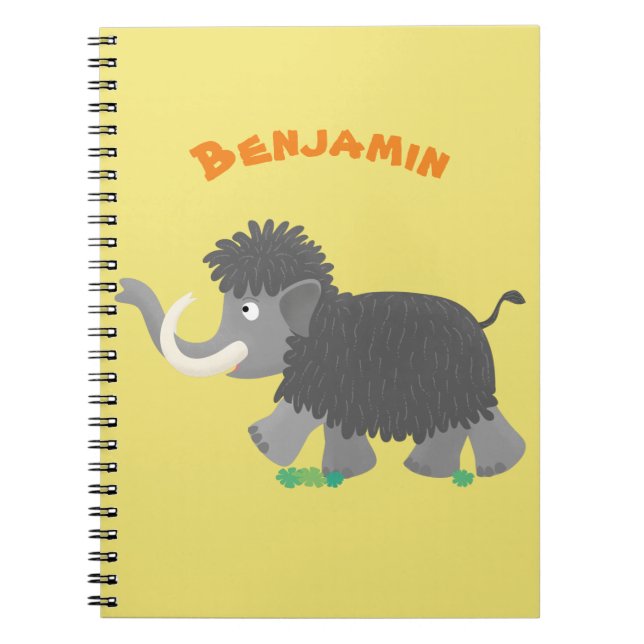 Cuaderno Ilustracion personalizado de mamut torpe (Frente)